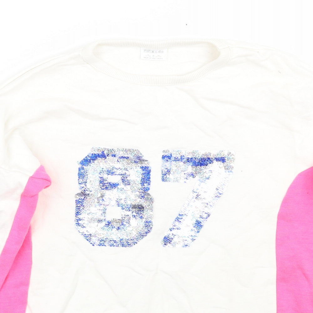 F&F Girls White   Pullover Jumper Size 11-12 Years