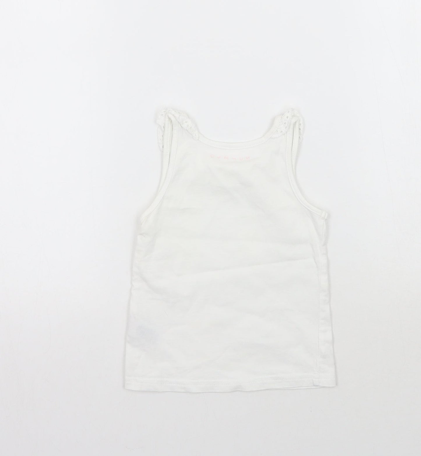 Nutmeg Girls White   Basic Tank Size 2 Years