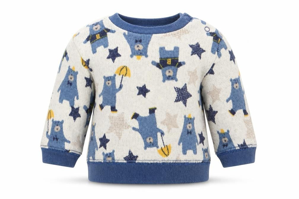 Nutmeg Boys Ivory Animal Print  Pullover Jumper Size 0-3 Months  - Bear Print