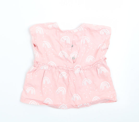 George Girls Pink Geometric  A-Line  Size 3-6 Months