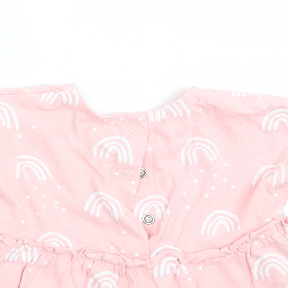 George Girls Pink Geometric  A-Line  Size 3-6 Months