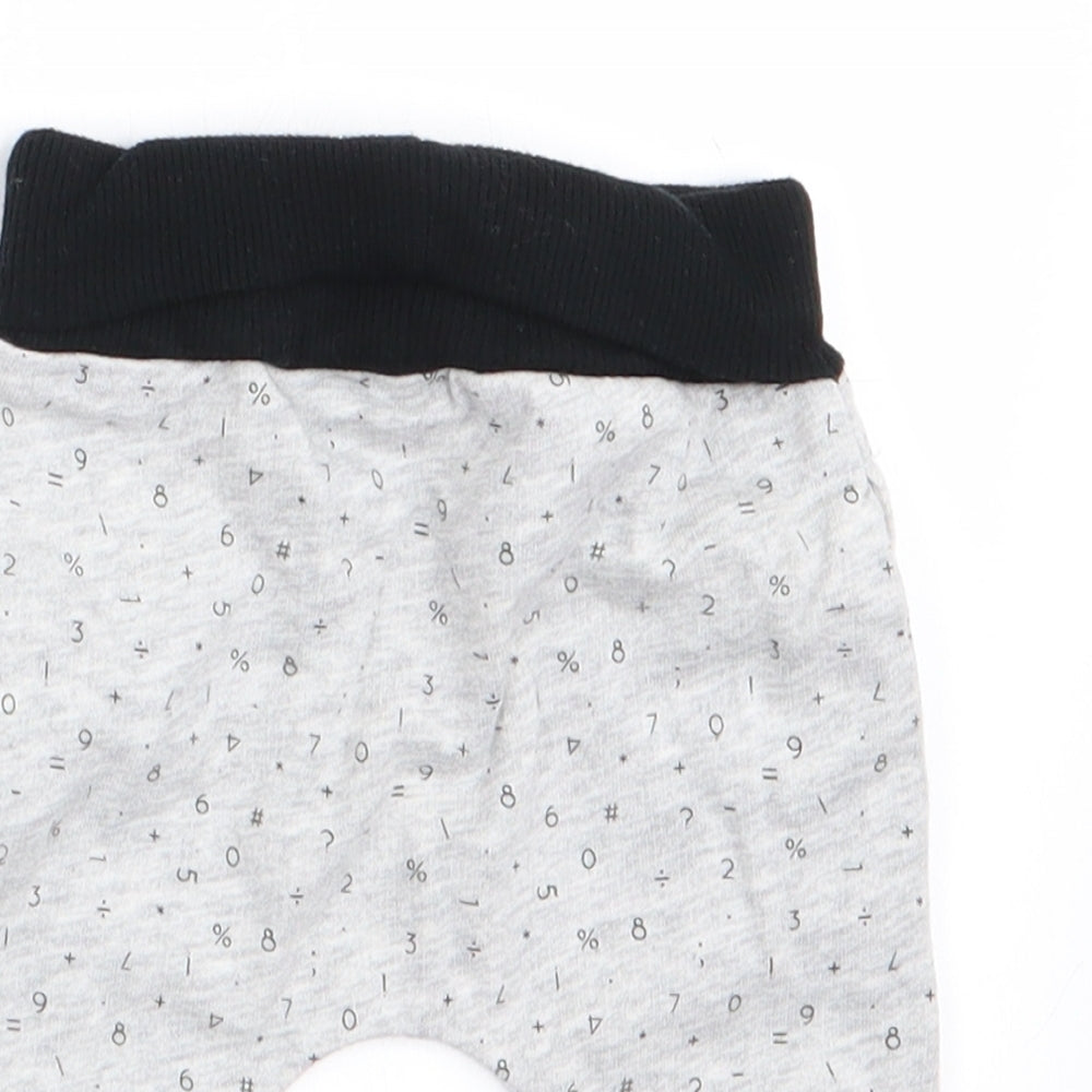 My K Baby Grey   Jogger Trousers Size 0-3 Months  - Numerical print