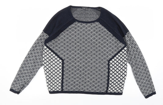Warehouse Womens Multicoloured Argyle/Diamond  Pullover Jumper Size 12