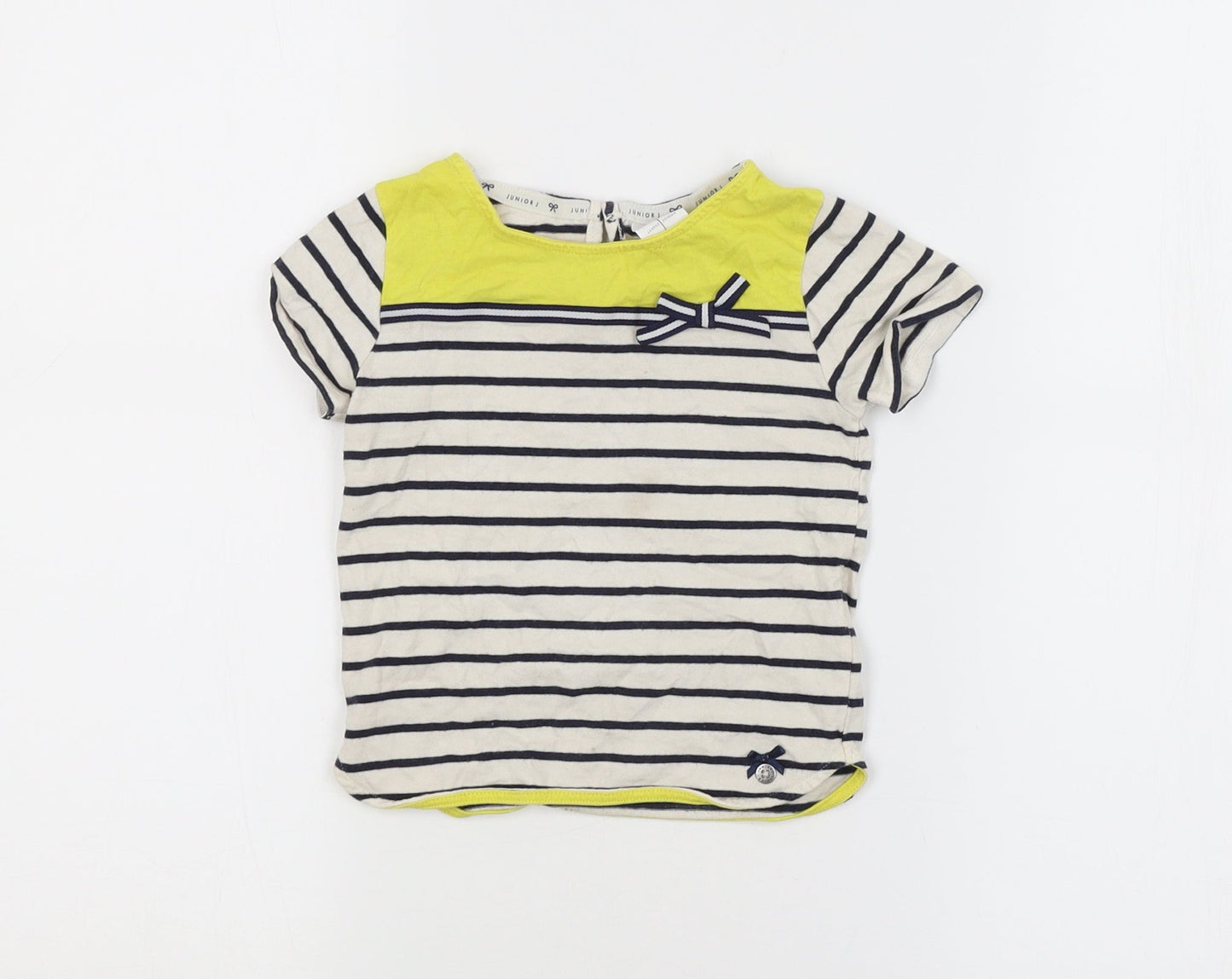JUNIOR J Girls Multicoloured Striped  Basic T-Shirt Size 2-3 Years