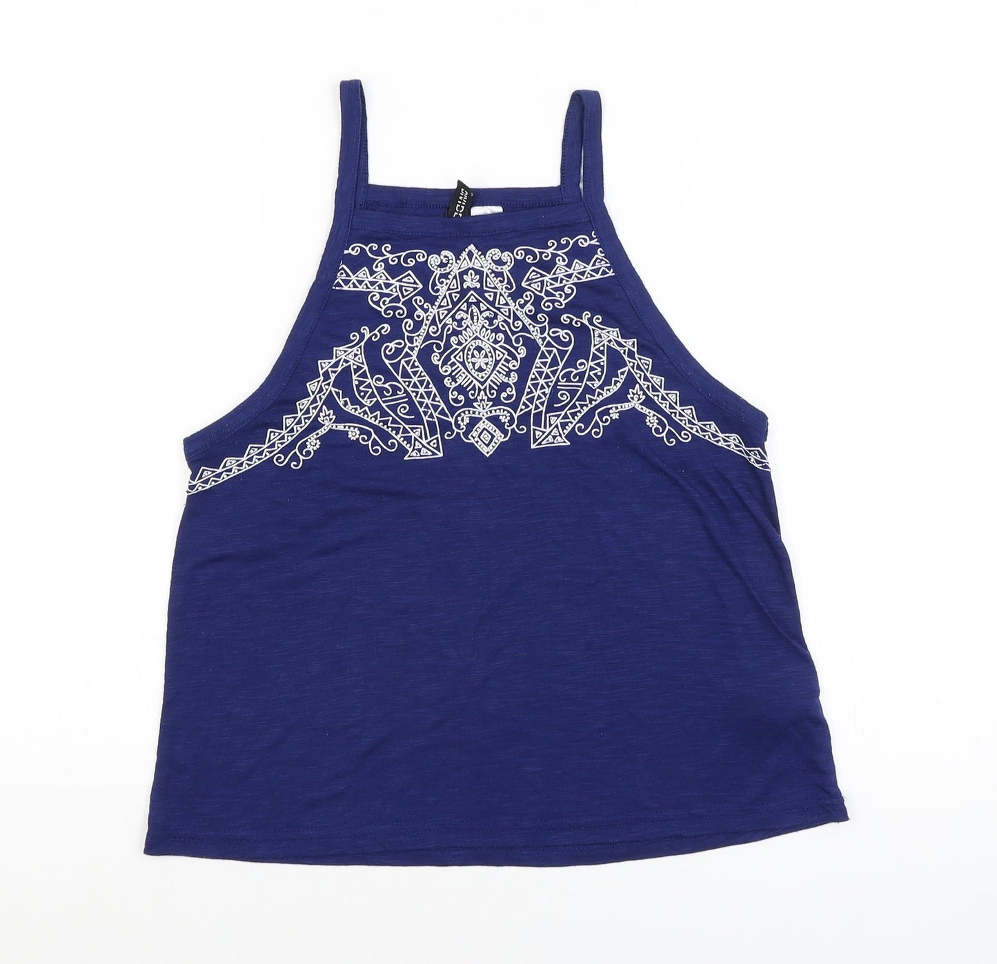 H&M Womens Blue Argyle/Diamond  Basic Tank Size S