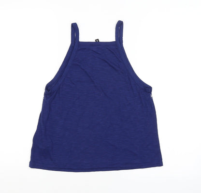 Preloved H&M Womens Blue Argyle/Diamond  Basic Tank Size S - Back