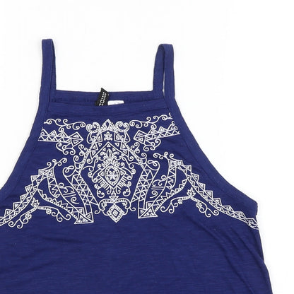 Preloved H&M Womens Blue Argyle/Diamond  Basic Tank Size S - Detail