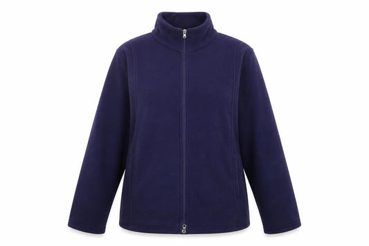 Front view of anne de lancay women’s blue jacket, size L