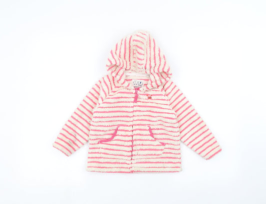 NEXT Girls White Striped  Jacket  Size 2-3 Years