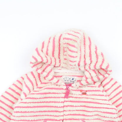 Close-up detail of Next girls’ white striped jacket, size 2-3, years