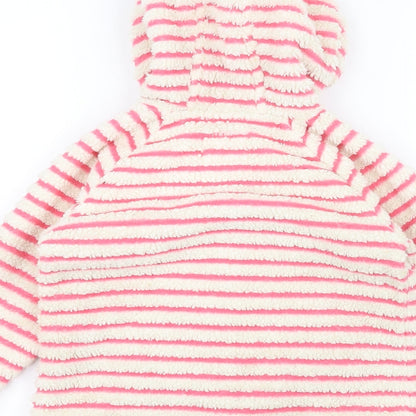 Brand and care label for Next girls’ white striped jacket, size 2-3, years