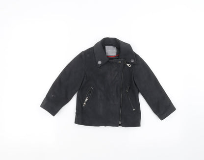 Additional front view of Next girls’ black jacket, size 3, years
