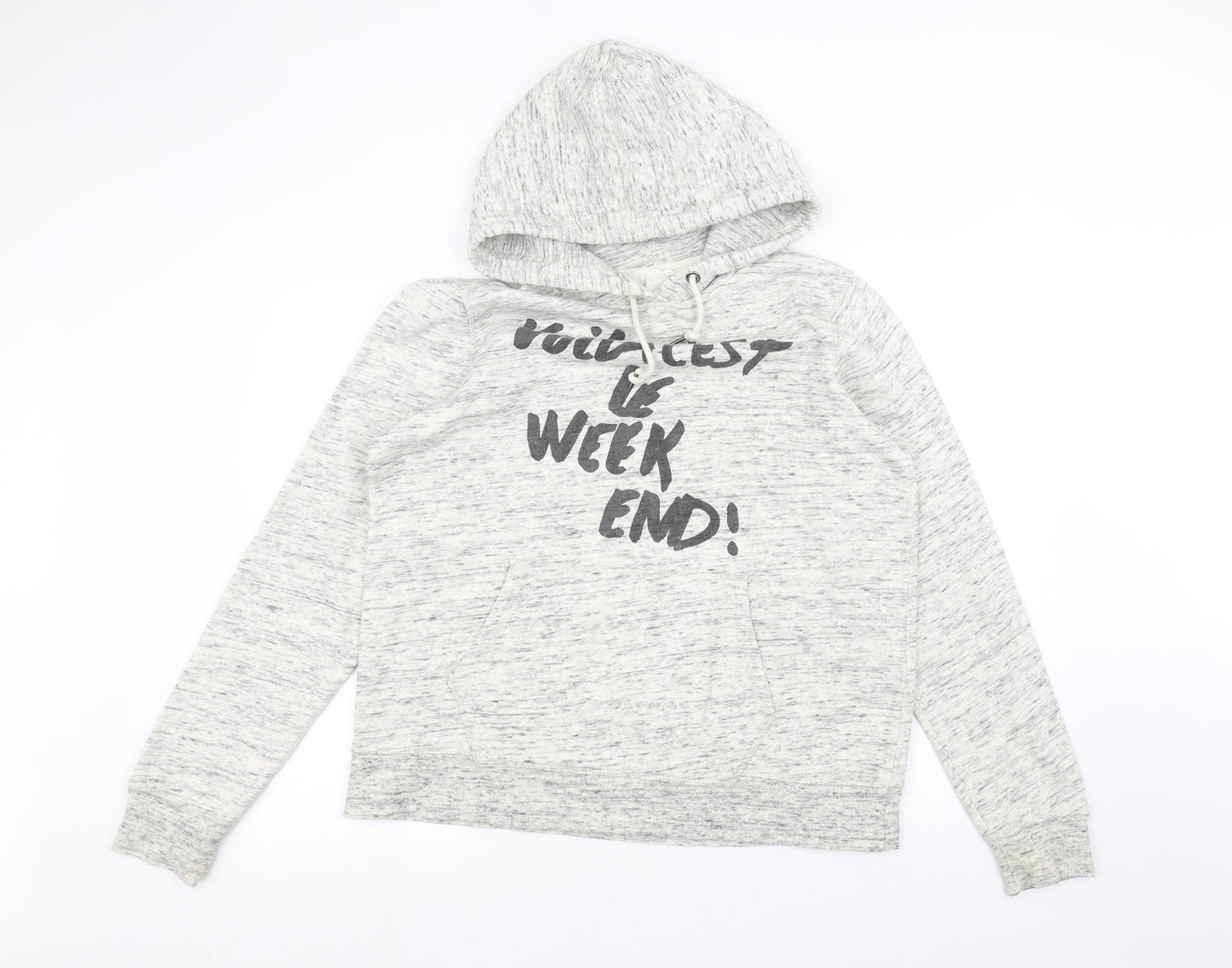 H&M Mens White   Pullover Hoodie Size L