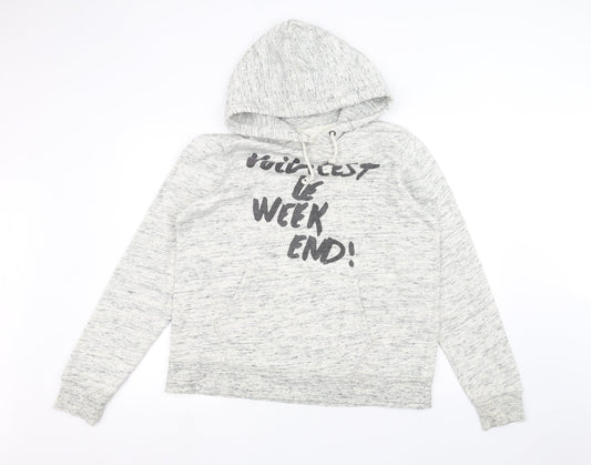 H&M Mens White   Pullover Hoodie Size L
