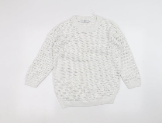 Marks and Spencer Womens White   Pullover Jumper Size S