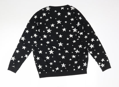 Next Girls Black Solid  Top Pyjama Top Size 14 Years  - Star Star