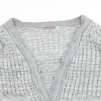 Glimpse Womens Grey  Knit Cardigan Jumper Size L
