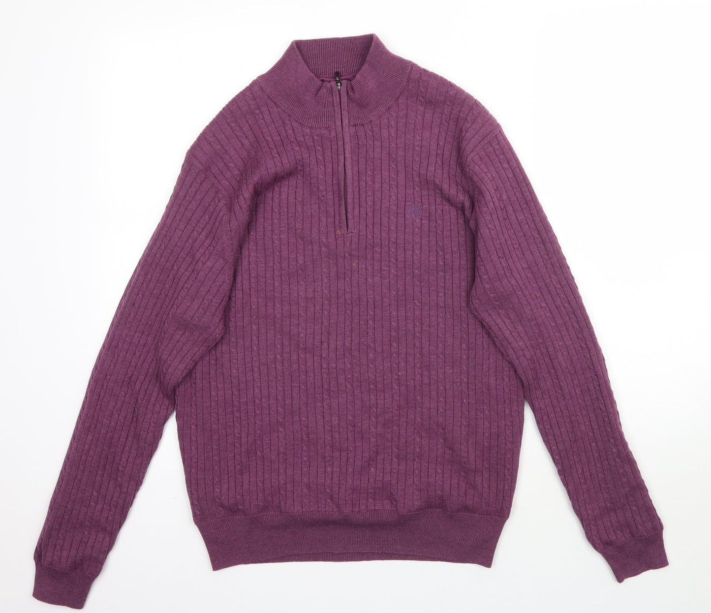Palm Grove Womens Purple  Knit Pullover Jumper Size L