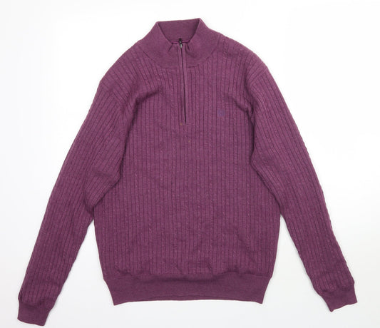Palm Grove Womens Purple  Knit Pullover Jumper Size L