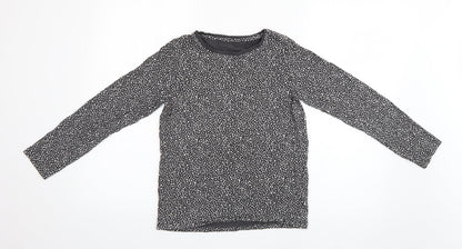 Additional front view of Next girls’ black spotted basic t-shirt, size 11, years
