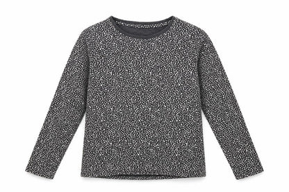 Front view of Next girls’ black spotted basic t-shirt, size 11, years