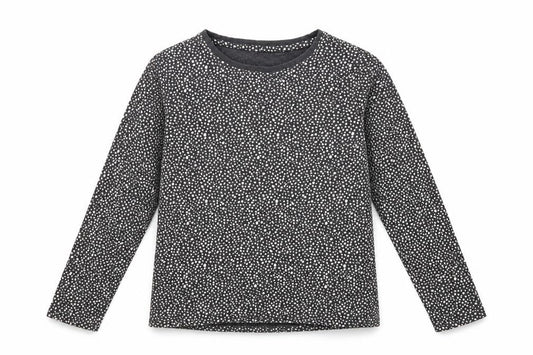 Front view of Next girls’ black spotted basic t-shirt, size 11, years