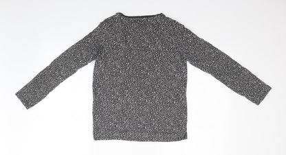 Back view of Next girls’ black spotted basic t-shirt, size 11, years