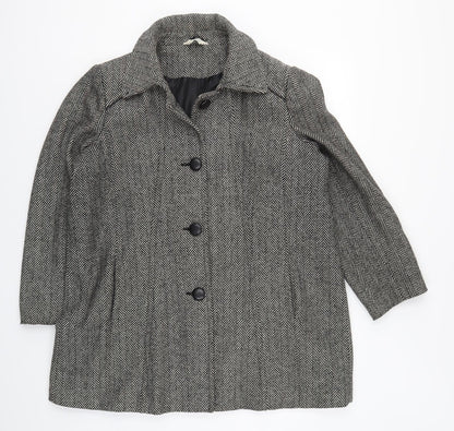 Special Collection Womens Grey Herringbone  Pea Coat Coat Size 10