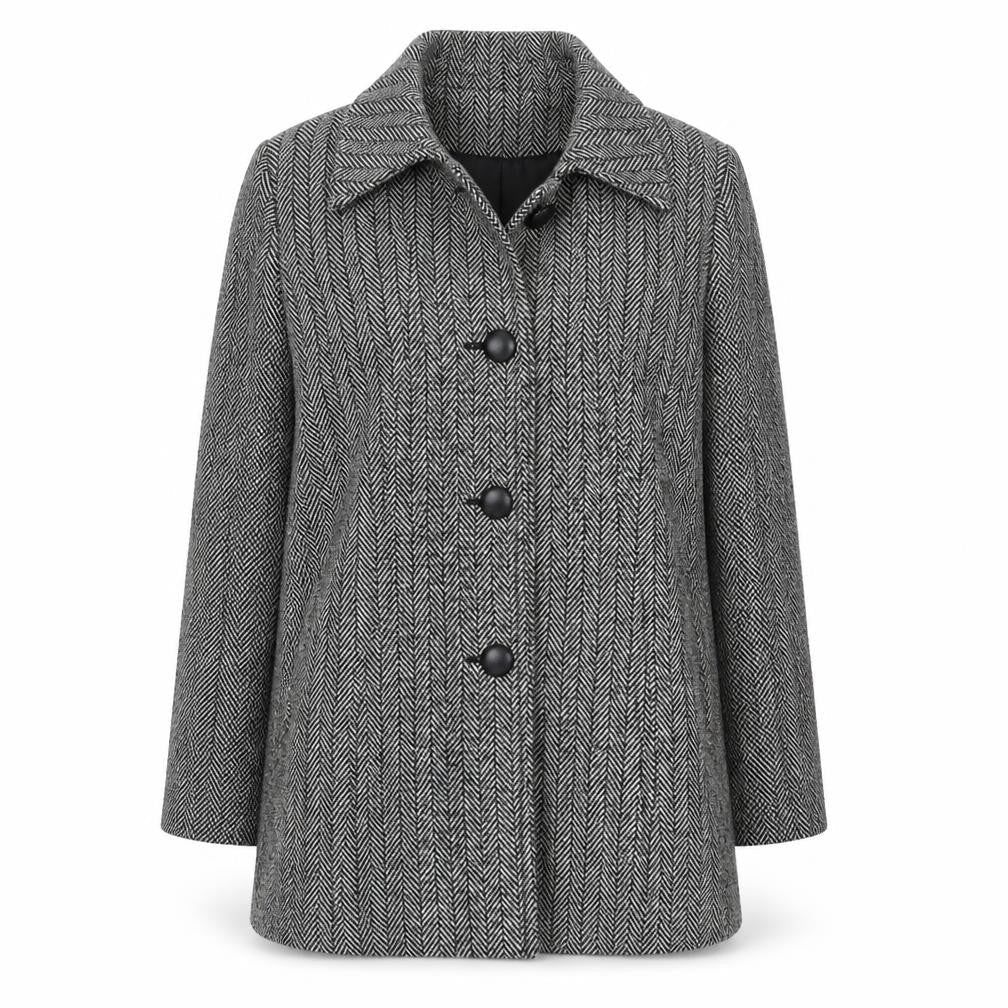 Special Collection Womens Grey Herringbone  Pea Coat Coat Size 10