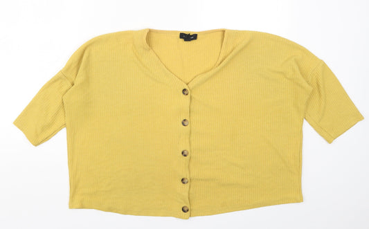 New Look Womens Yellow  Knit Cardigan Jumper Size M