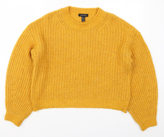 New Look Womens Orange  Knit Pullover Jumper Size S