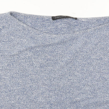 Zanzea Womens Blue  Rayon Basic T-Shirt Size 2XL
