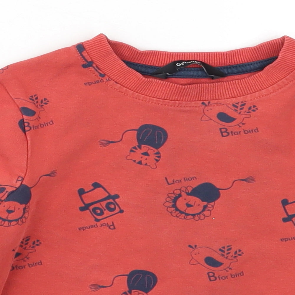 George Boys Red   Pullover Sweatshirt Size 2-3 Years  - Animals