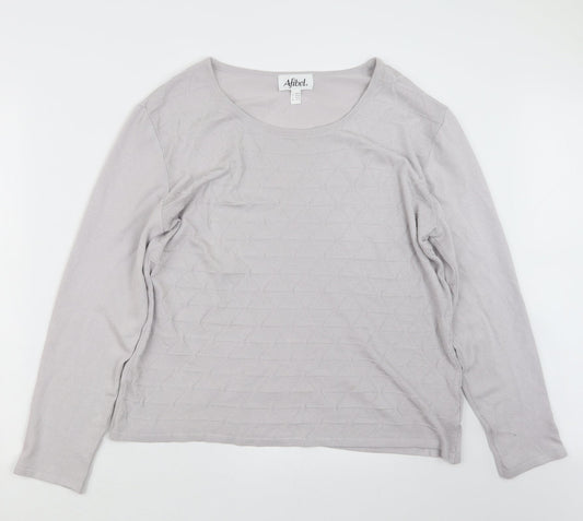 Afibel Womens Grey  Knit Pullover Jumper Size 16