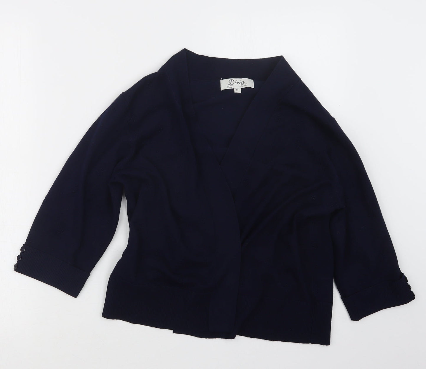 Dixie  Womens Blue  Knit Cardigan Jumper Size M