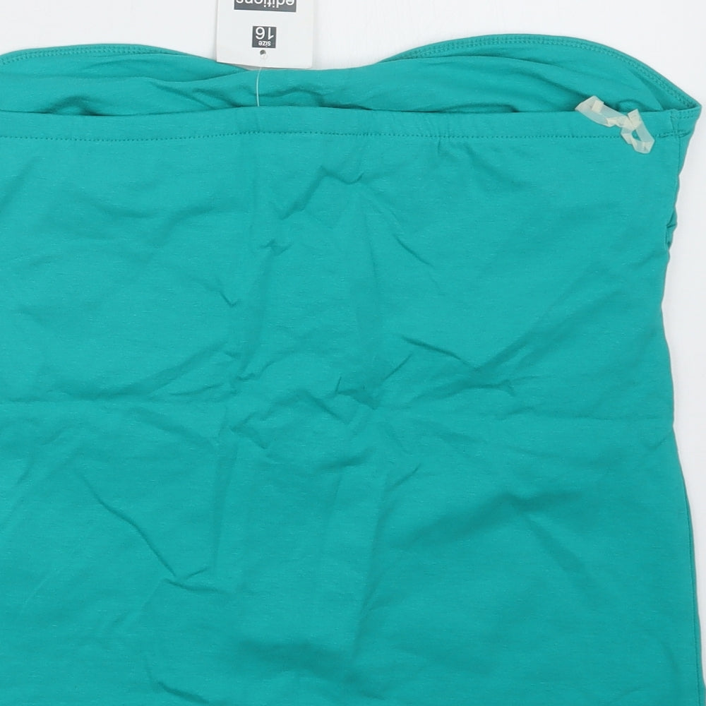 Editions Womens Green   Basic T-Shirt Size 16