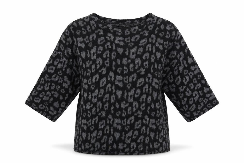Prodotto Womens Black Animal Print  Pullover Jumper One Size