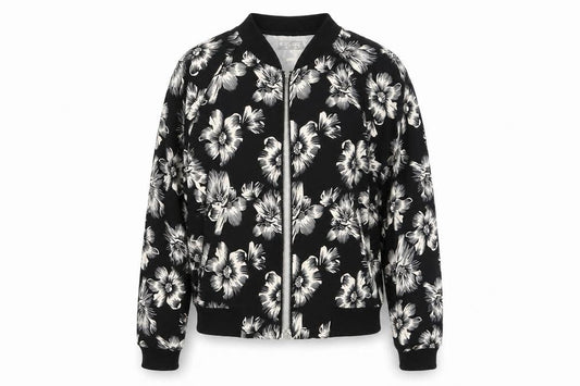Select Womens Black Floral  Jacket Coat Size 6