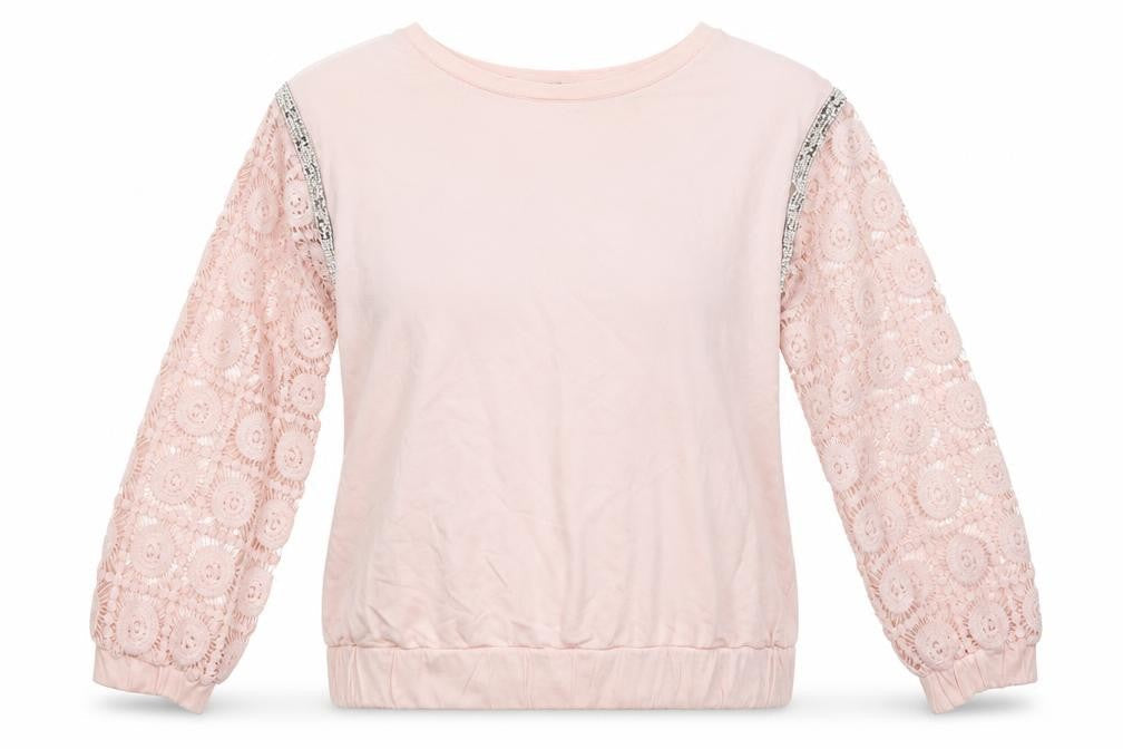 Select Womens Pink Floral  Pullover Jumper Size M