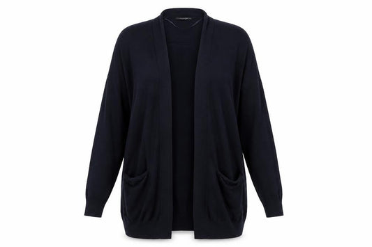 Front view of Atmosphere women’s blue cardigan jumper, size UK 8