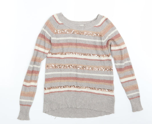 NEXT Womens Pink Striped  Pullover Jumper Size 6