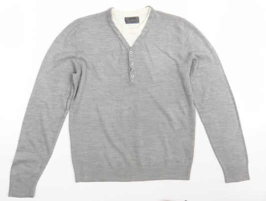 Burtomn Mens Grey   Pullover Jumper Size M
