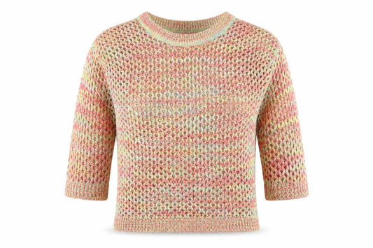 Front view of Atmosphere women’s red knit jumper, size UK 12