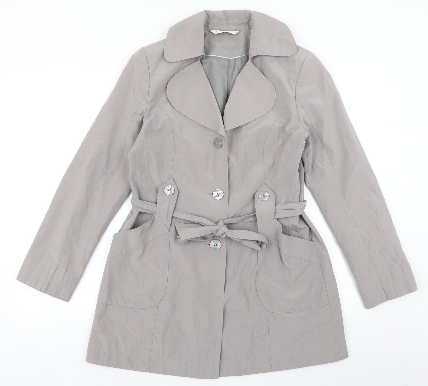 BHS Womens Grey   Overcoat Coat Size 10