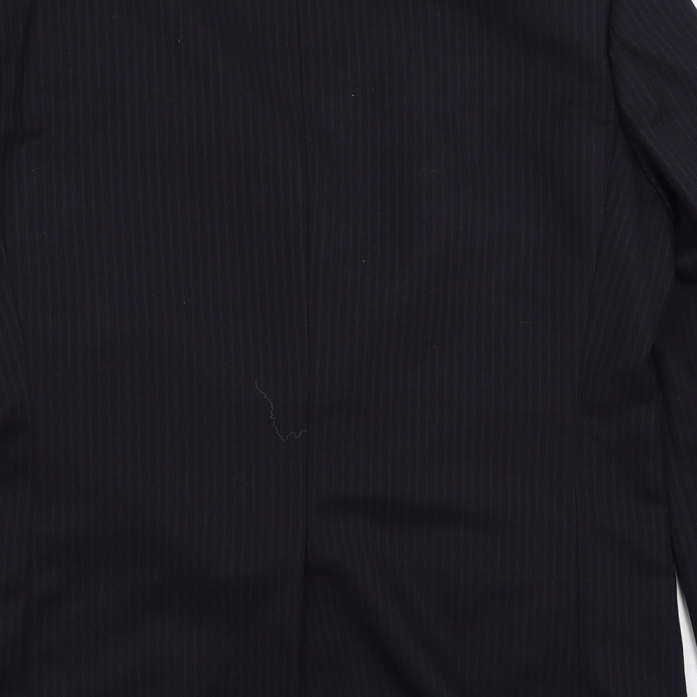 Burton Mens Blue Striped  Jacket Suit Jacket Size L