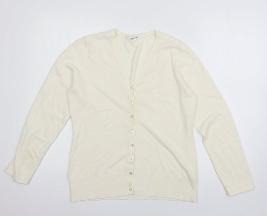 BHS Womens Ivory  Knit Cardigan Jumper Size 12