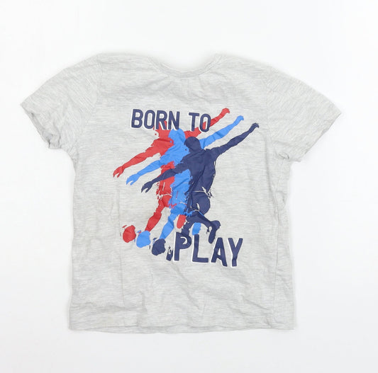 PEP & CO Boys Grey  Jersey Basic T-Shirt Size 5-6 Years  - Born to play