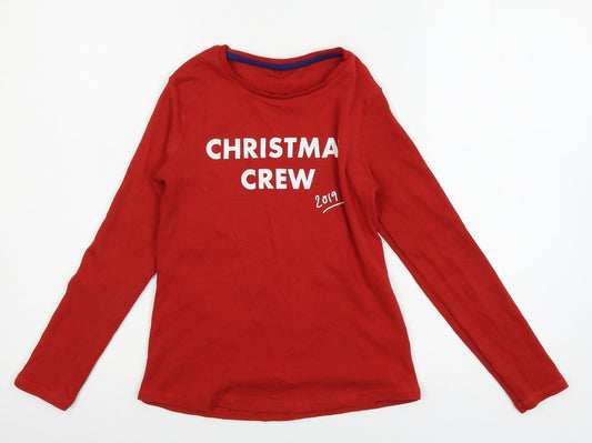 George Boys Red  Jersey Basic T-Shirt Size 11-12 Years  - Christmas Crew 2019