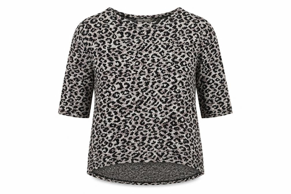 TU Womens Beige Animal Print Knit Pullover Jumper Size 14
