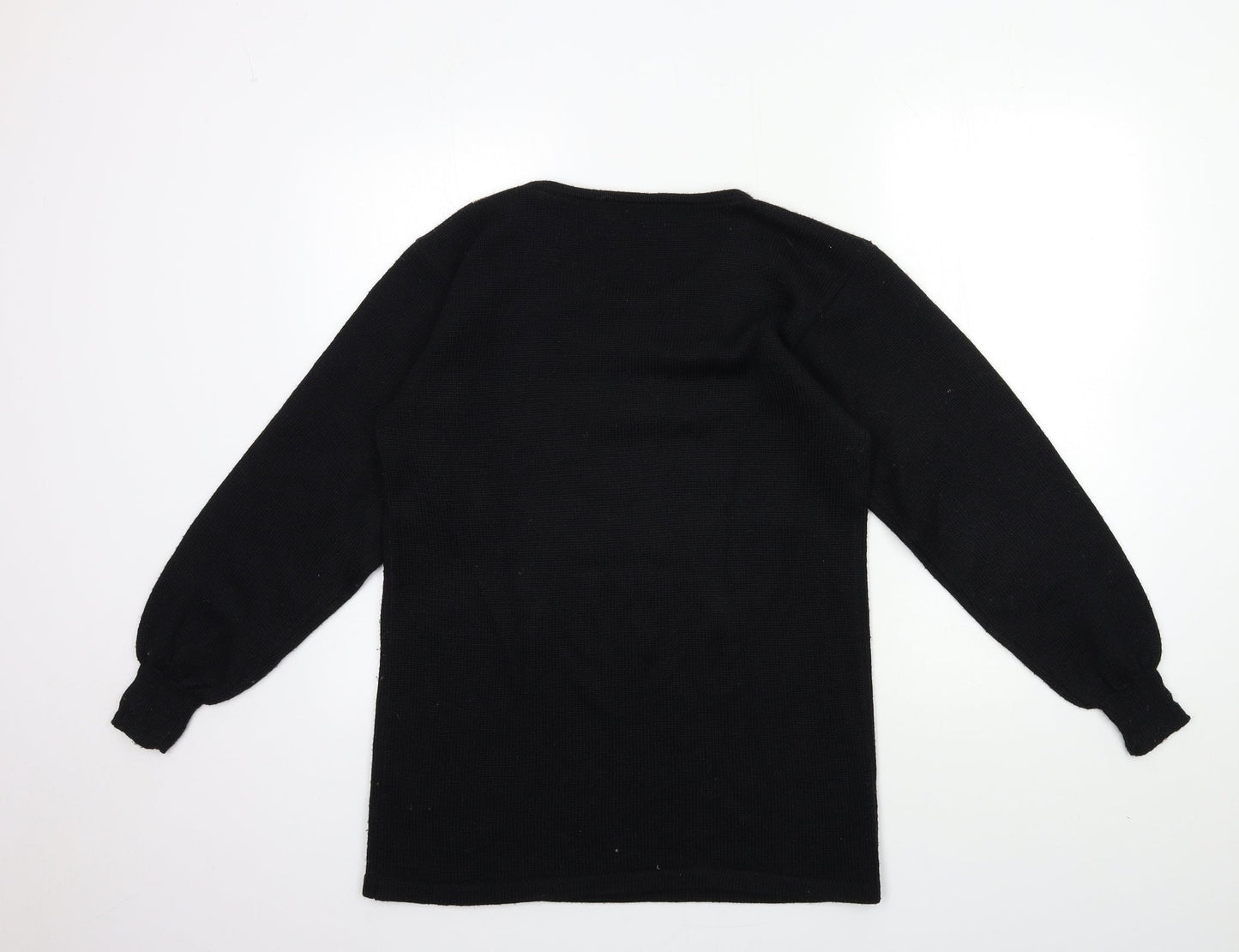 Daxon Womens Black  Knit Pullover Jumper Size 12